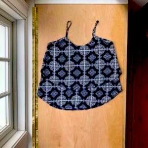 SOLD Navy/ White Two-Layer Top with Cross Back